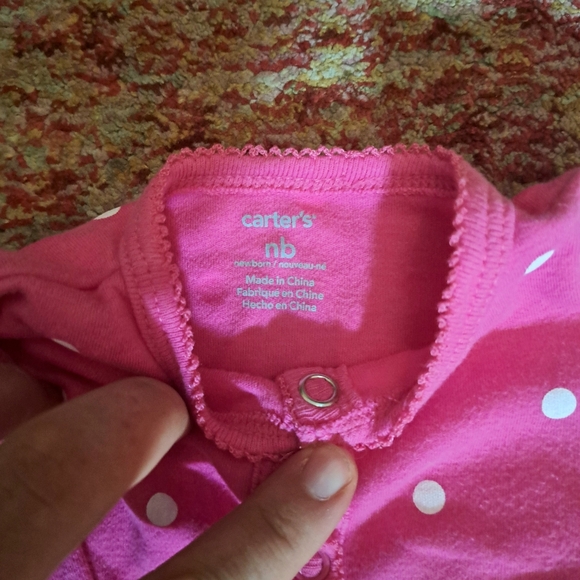 Bundle of Newborn Footie Pajamas - Baby Girl Pajamas - Pink Polka Dot PJS - Picture 6 of 8
